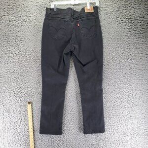Levis Jeans Womens 30 Black 414 Relaxed Straight Classic Fit Stretch Denim